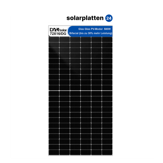 Solarmodul 580 Watt | Bifacial | Glas Glas | DAH Solar | DHN-72X16/DG