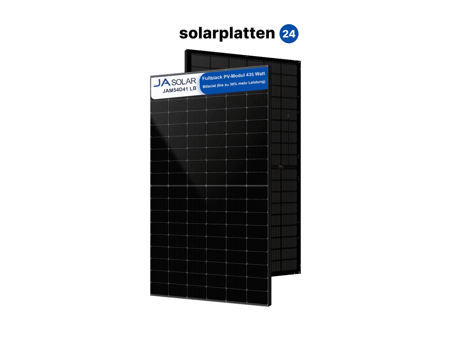 Solarmodul 435 Watt | Bifacial | Glas Glas | Fullblack | JA Solar | JAM54D41 LB