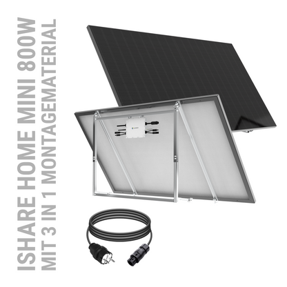 Balkonkraftwerk 800 Watt | Steckerfertig ohne Anmeldung | Fullblack | SLENERGY | iShare Home Mini