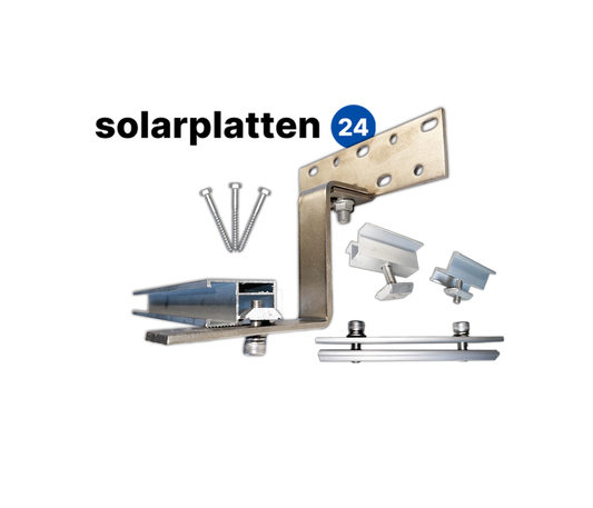 PV Montagesystem für Ziegeldächer | Aluminium | Für 2 rahmenlose PV-Module